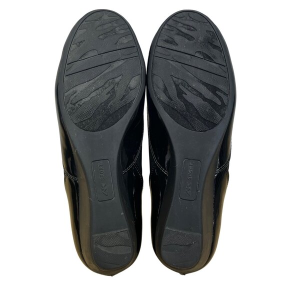 Anne Klein Sport Women’s Black Patent Leather Bow Slip-On Wedge Pumps Size 8.5M - Picture 8 of 10